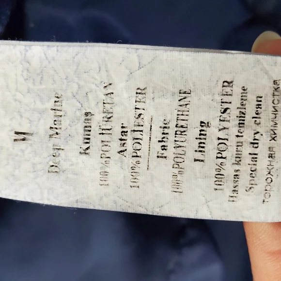 Moto biker blue studded faux leather coat size small - Picture 7 of 11